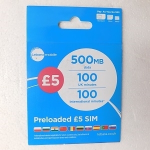 Picture of Lebara £5 Top-Up on a Sim Card